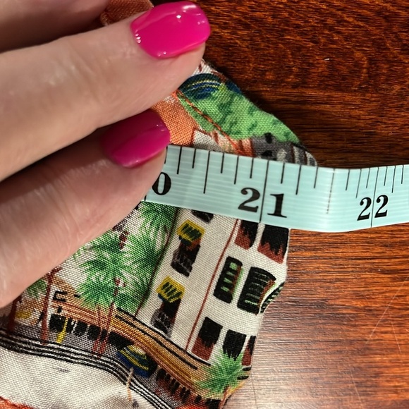 Dressing Clio Womens Maxi Dress L Orange Green Sleeveless Pullover Palm Tree EUC - Picture 10 of 12